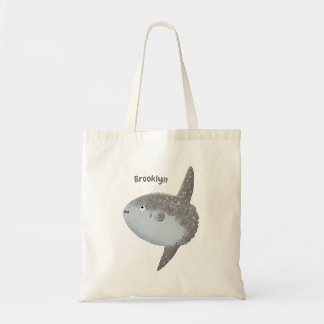 Tote Bag Oiseau de mer mola mola mignonne caricature (Devant)