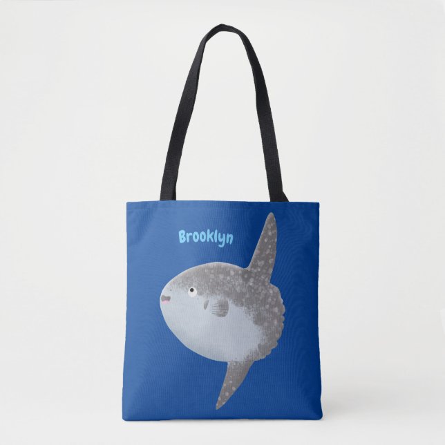 Tote Bag Oiseau de mer mola mola mignonne caricature (Devant)