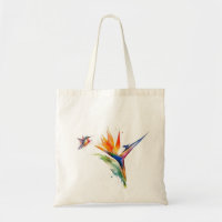 Oiseau de paradis et colibri en aquarelle