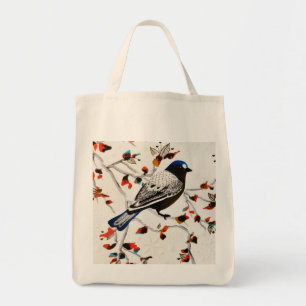 Tote Bag Oiseau d'hiver Gold Rustic
