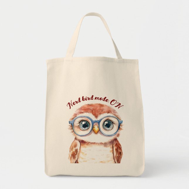 Tote Bag Oiseau Nerd geek (Devant)