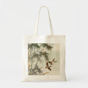 Tote Bag Oiseaux Bambou Asiatique Japonais Vintage
