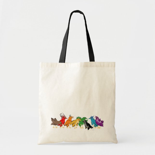 Tote Bag Oiseaux colorés d'une plume (Devant)