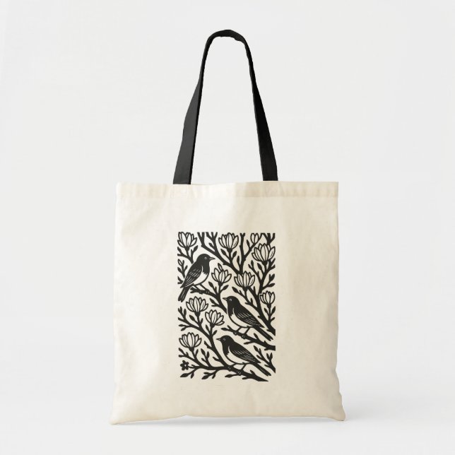 Tote Bag Oiseaux Sur Arbre (Devant)