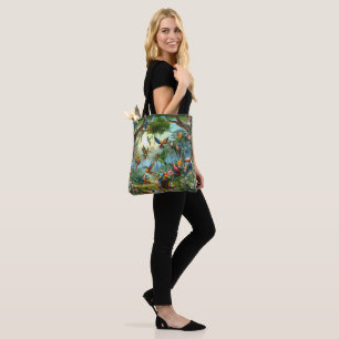 Tote Bag Oiseaux tropicaux colorés parmi un Plante vif et l