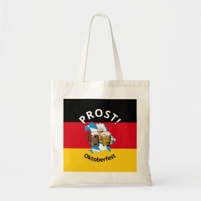 Tote Bag OKTOBERFEST Bières caricaturales Allemagne Bavière (Devant)