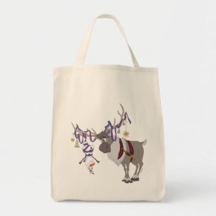 Tote Bag Olaf et Sven Décoré en style vacances
