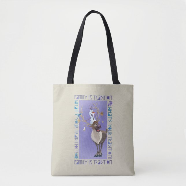 Tote Bag Olaf et Sven| La famille est la tradition (Devant)