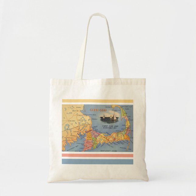 Tote Bag Old Cape Cod Massachusetts Map (Devant)