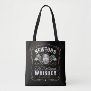 Tote Bag Old Moonshine Whiskey Étiquette AJOUTER PHOTO Nom 