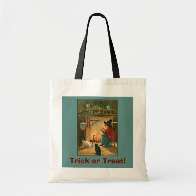 Tote Bag Old Witch par Hearth Halloween Trick ou Treat Four (Devant)