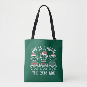 Tote Bag Om est l'endroit où les chats sont des vacances