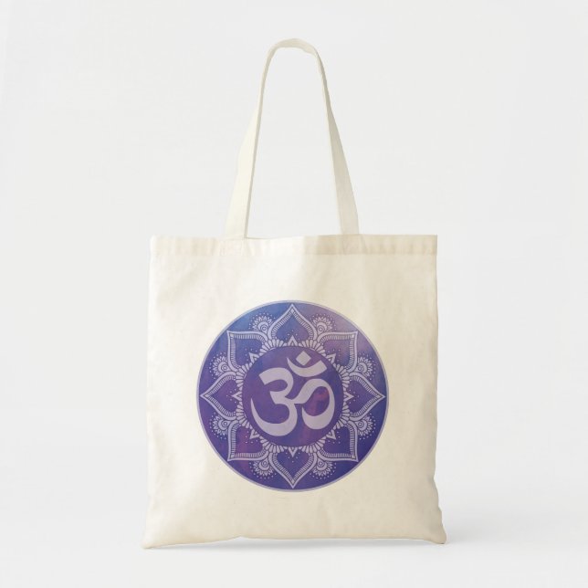 Tote Bag Om Mandala Purple (Devant)