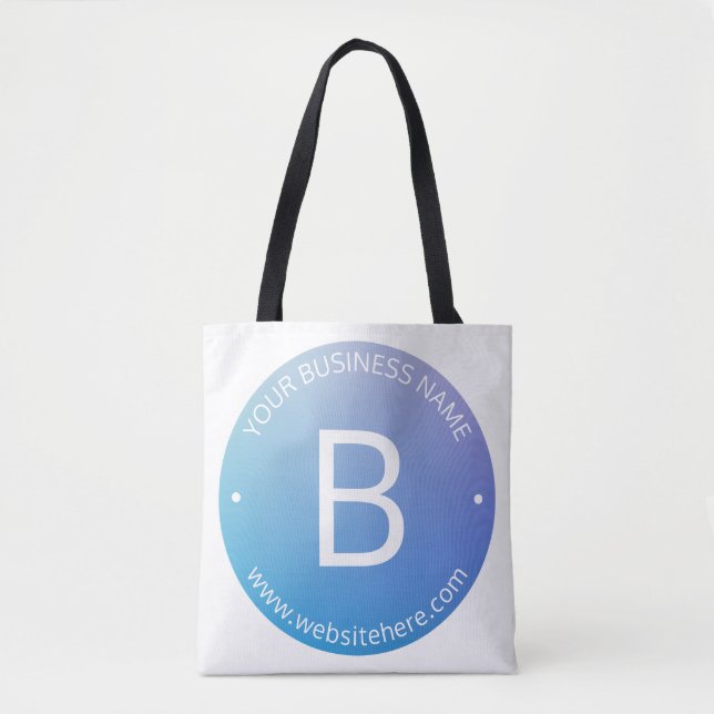 Tote Bag Ombre de fond bleu et violet avec texte modifiable (Devant)