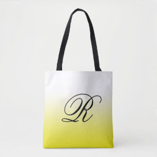 Tote Bag Ombre jaune citron sur n'importe quelle couleur av