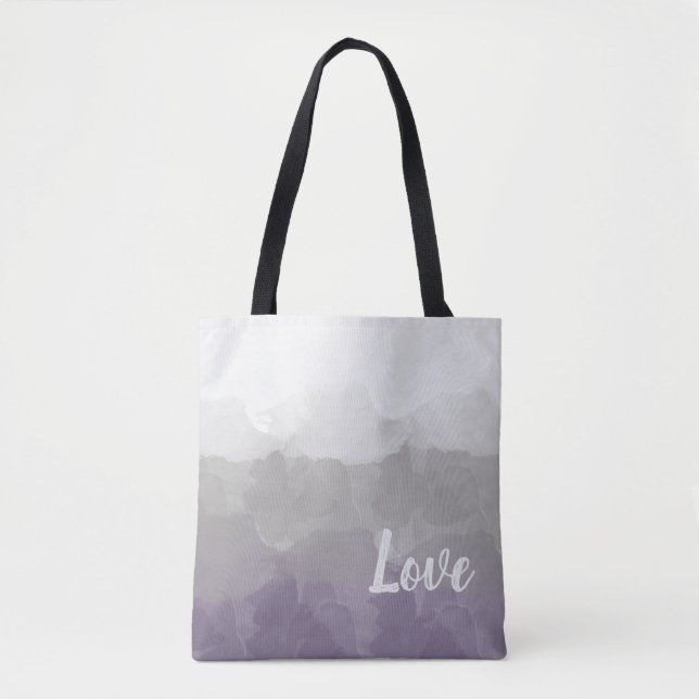 Tote Bag Ombre Purple et Grey Love Graceful Gradient (Devant)