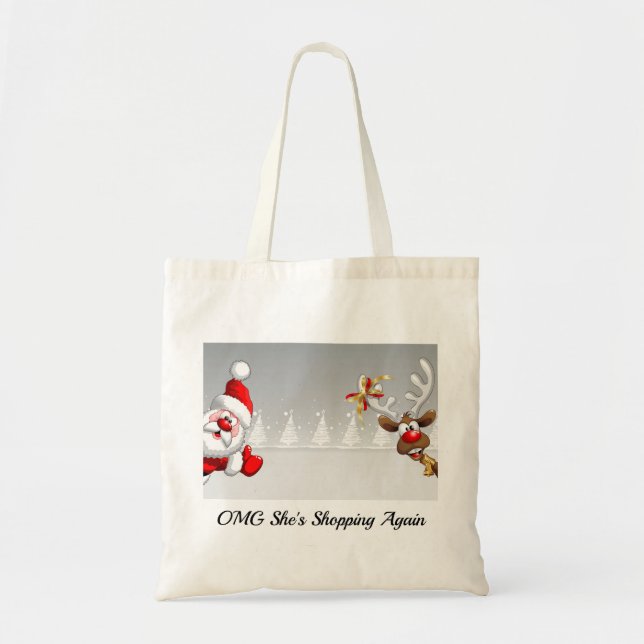 Tote Bag OMG Elle recommence à faire ses courses (Devant)