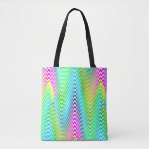 Tote Bag Ondes de couleur néon Stripes motif sans couture