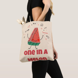 Tote Bag One in a Melon - Pastel Fruit (Soft Beige Edition)