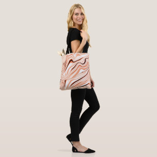 Tote Bag Ongles dans les tons beige, cylindre marron incurv
