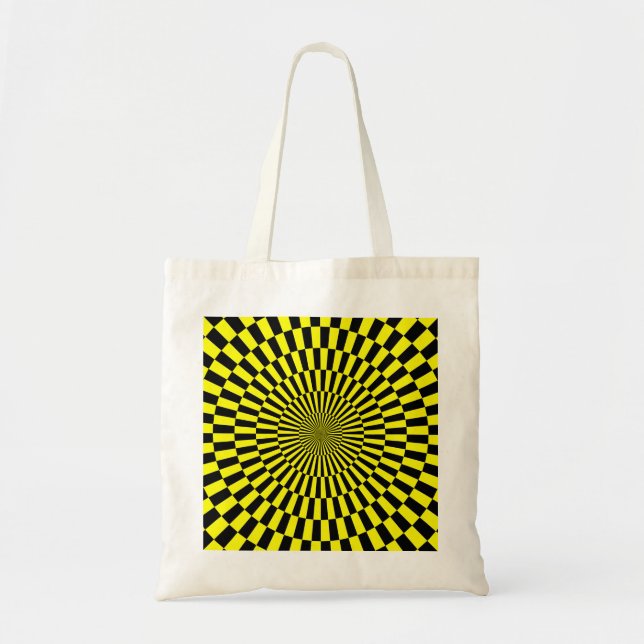 Tote Bag Op Art - Jaune et Noir (Devant)