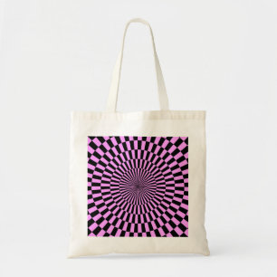 Tote Bag Op Art - Violet clair et noir
