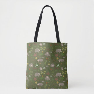 Tote Bag Opossum Bois Botanique Vert Mousse