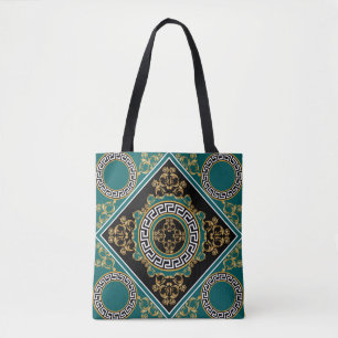 Tote Bag Or baroque : Elégance noire