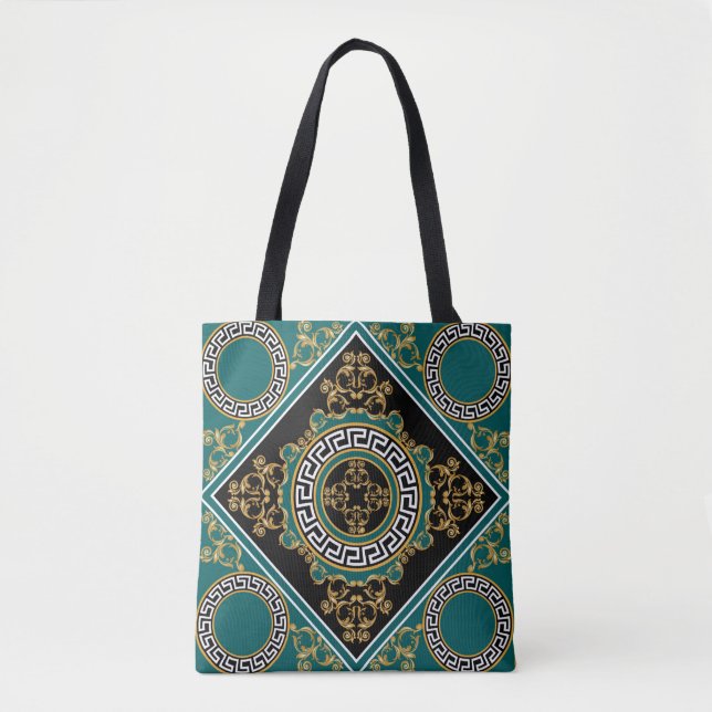 Tote Bag Or baroque : Elégance noire (Devant)