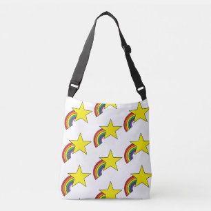 Tote Bag Or Cross Body Bag With Rainbows and Stars