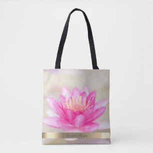 Tote Bag Or Élégant, Lotus, Yoga