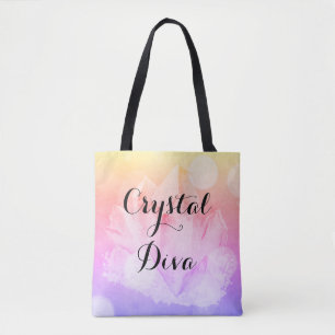Tote Bag Or en cristal de rose de lavande de gradient de