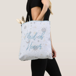 Tote Bag Or Noir Bleu Céleste Demoiselle d'Honneur