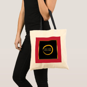 Tote Bag or noir rouge logo professionnel promotionnel