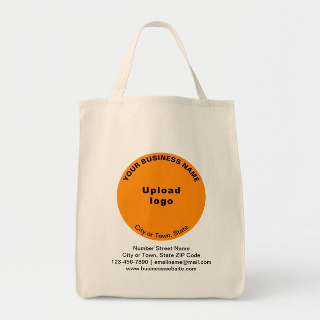 Tote Bag Orange Color Round Shape Marque commerciale sur l' (Devant)