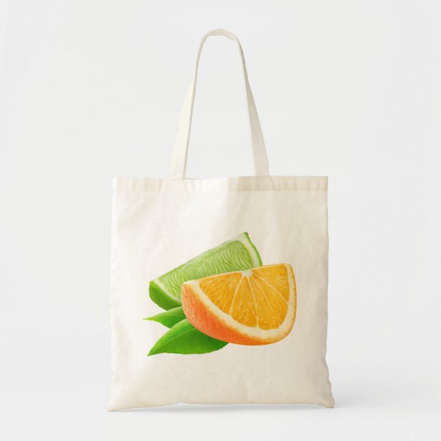Tote Bag Orange et chaux (Devant)