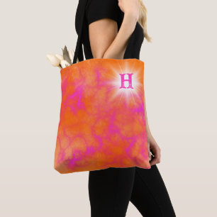 Tote Bag Orange et rose personnalisés