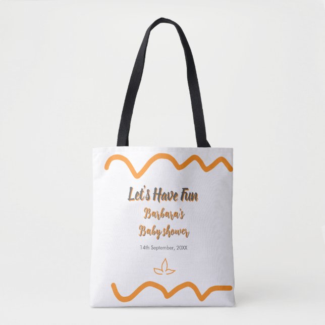 Tote Bag Orange gris rétro baby shower espagnol boho modern (Devant)