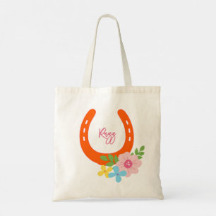 Tote Bag Orange Horseshoe HORSE NOM Fleurs Grange Sweet