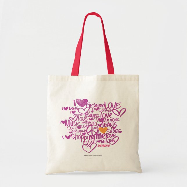 Tote Bag Orange/pourpre de graffiti (Devant)