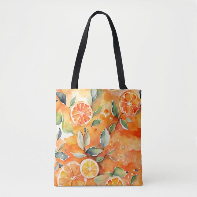 Tote Bag Orange Slices Aquarelle Frais Citrus Design (Devant)