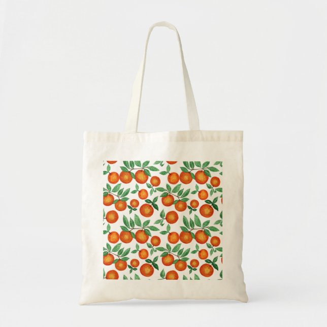 Tote Bag Oranges d'été Motif d'aquarelle d'agrumes (Devant)