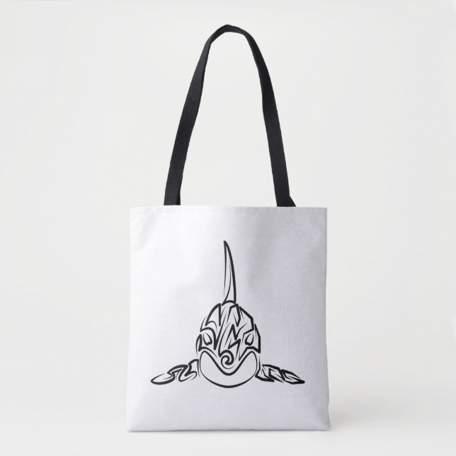 Tote Bag Orca tribale noire et blanche (Devant)