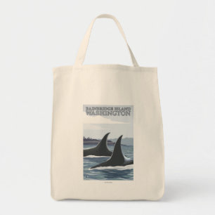 Tote Bag Orca Whales #1 - Bainbridge Island, Washington