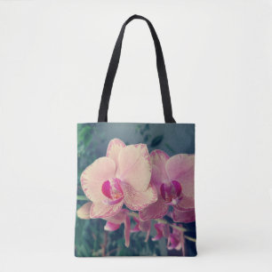 Tote Bag Orchid phalaenopsis ppolka dot pink flowers