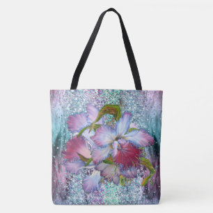 Tote Bag Orchidée rose violet aquarelle florale
