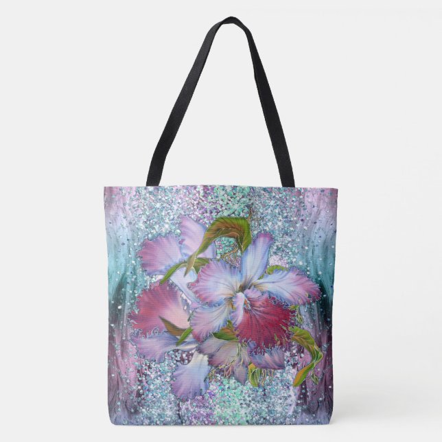 Tote Bag Orchidée rose violet aquarelle florale (Devant)