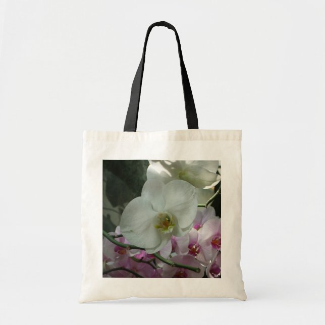 Tote Bag Orchidées blanches et violettes (Devant)