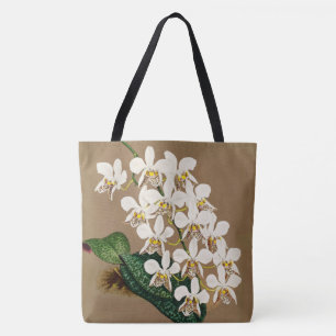 Tote Bag Orchidées Blanches Impression Botanique, Arrière -