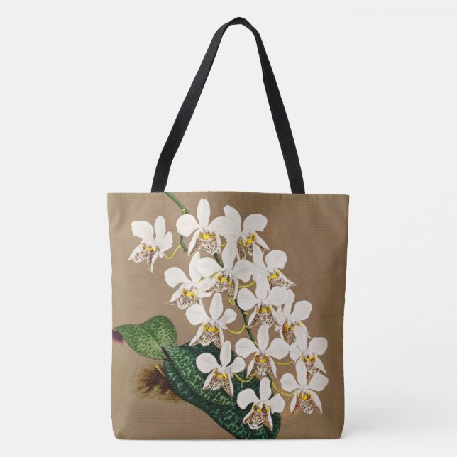 Tote Bag Orchidées Blanches Impression Botanique, Arrière - (Devant)